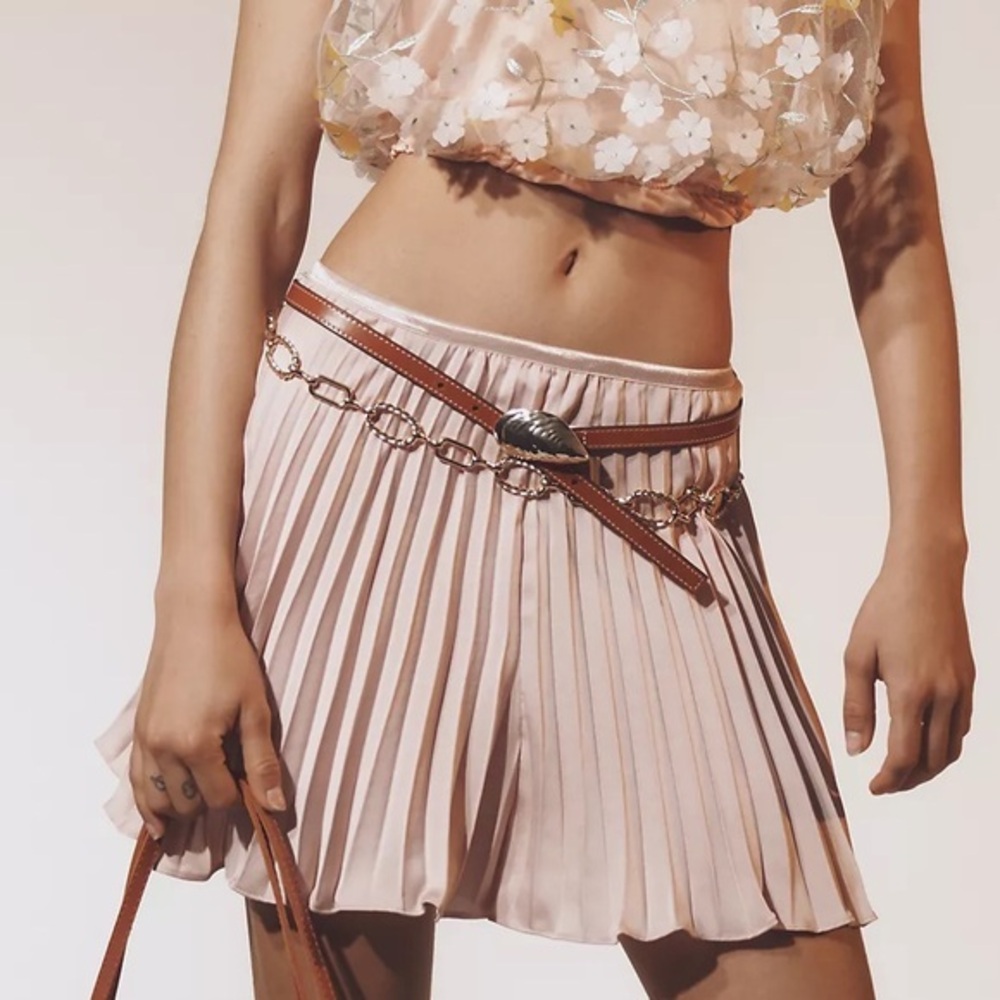 Anthropologie Silky Plissé Shorts